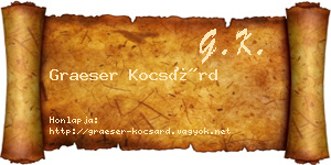 Graeser Kocsárd névjegykártya